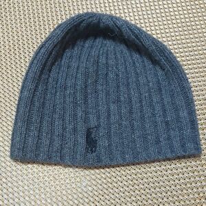 Ralph Lauren Gray Ribbed Knit Beanie